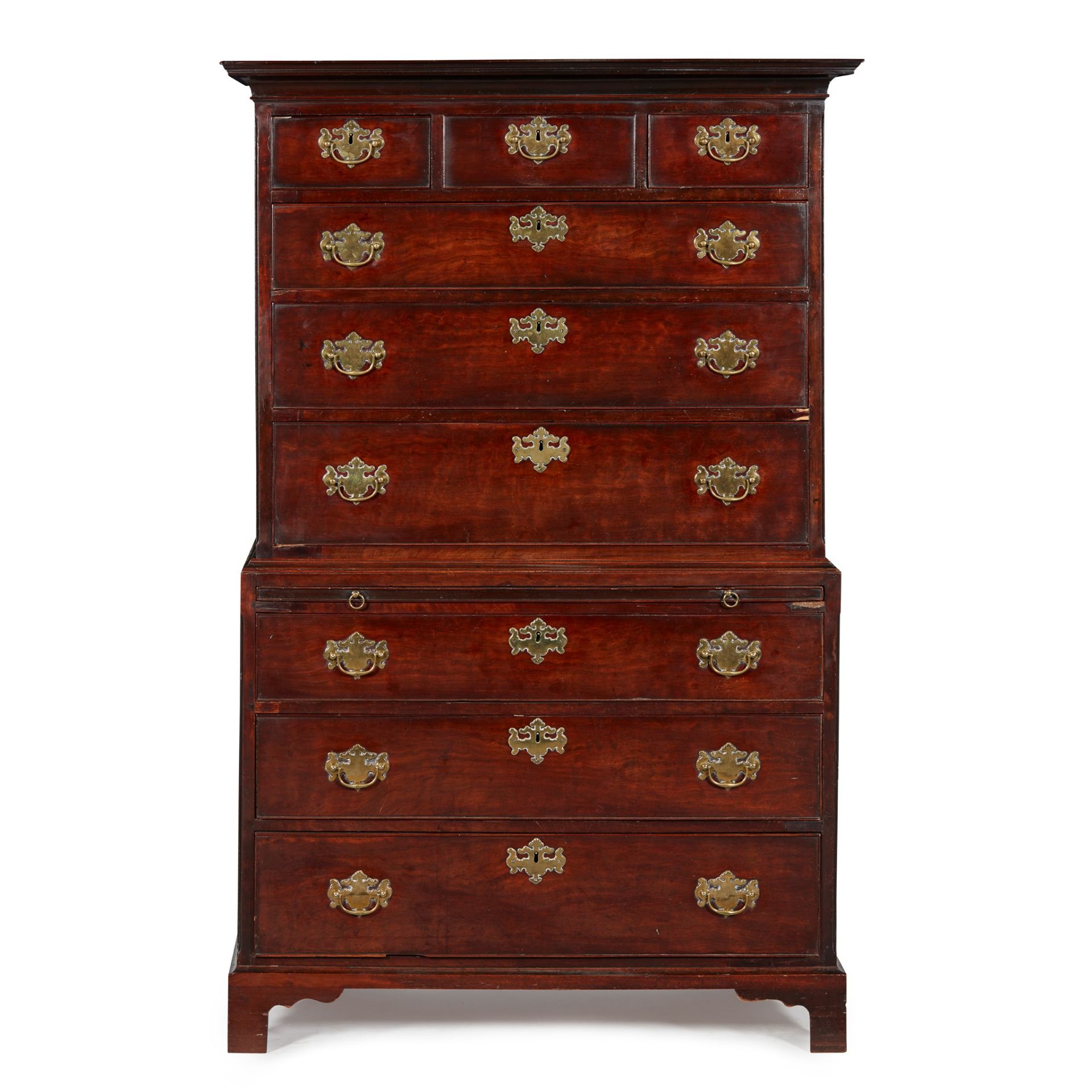 GEORGE III MAHOGANY CHEST-ON-CHEST MID 18TH CENTURY