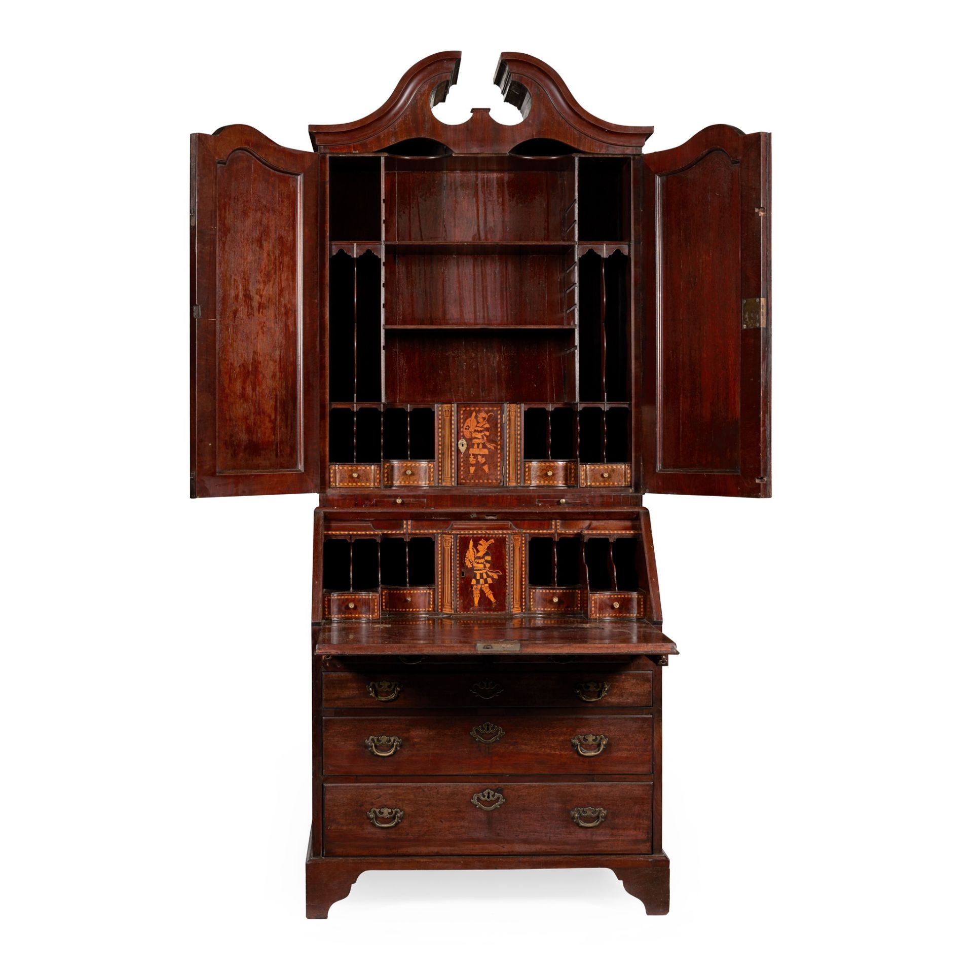 IRISH GEORGE III MAHOGANY BUREAU BOOKCASE 18TH CENTURY