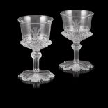 FINE PAIR OF PERRIN GEDDES PRINCE OF WALES SERVICE WINE GLASSES CIRCA 1806-1810