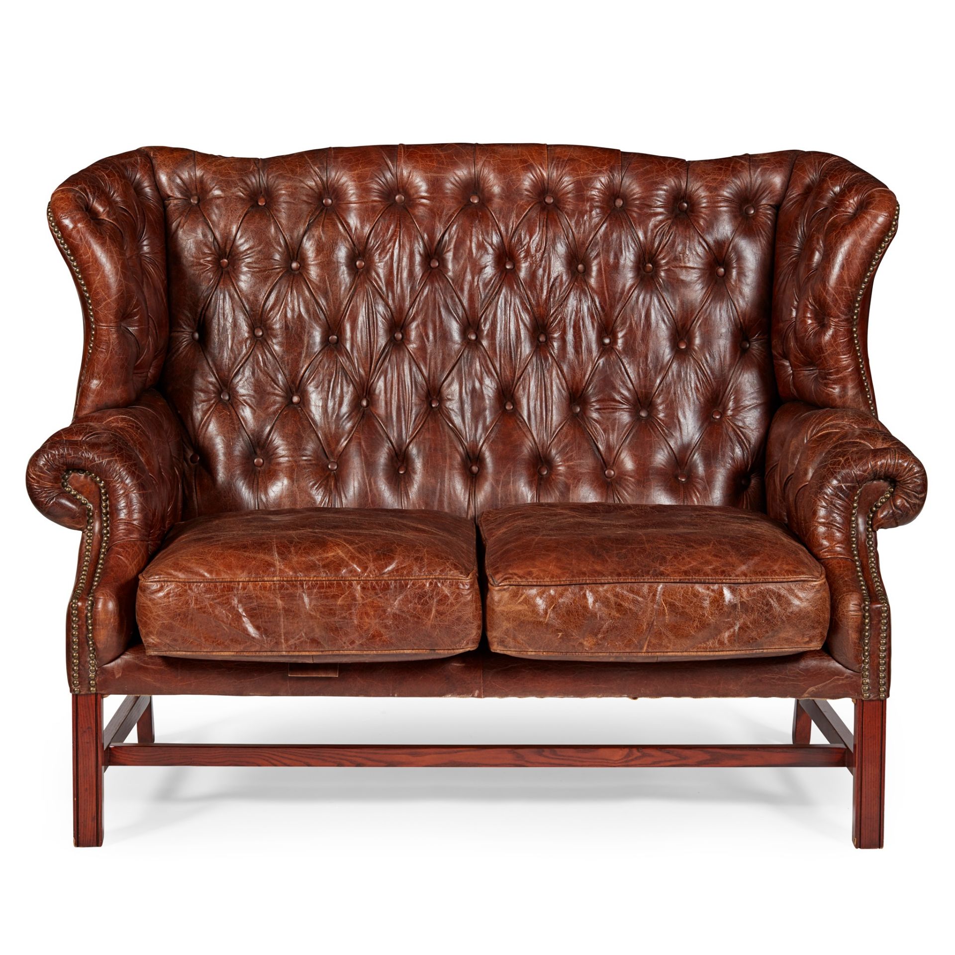 LEATHER UPHOLSTERED WINGBACK SETTEE MODERN - Bild 2 aus 2