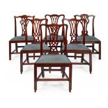 MATCHED SET OF SIX GEORGE III MAHOGANY DINING CHAIRS 18TH CENTURY