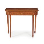 EDWARDIAN MAHOGANY, SATINWOOD AND MARQUETRY GAMES TABLE, ATTRIBUTED TO EDWARD & ROBERTS LATE 19TH