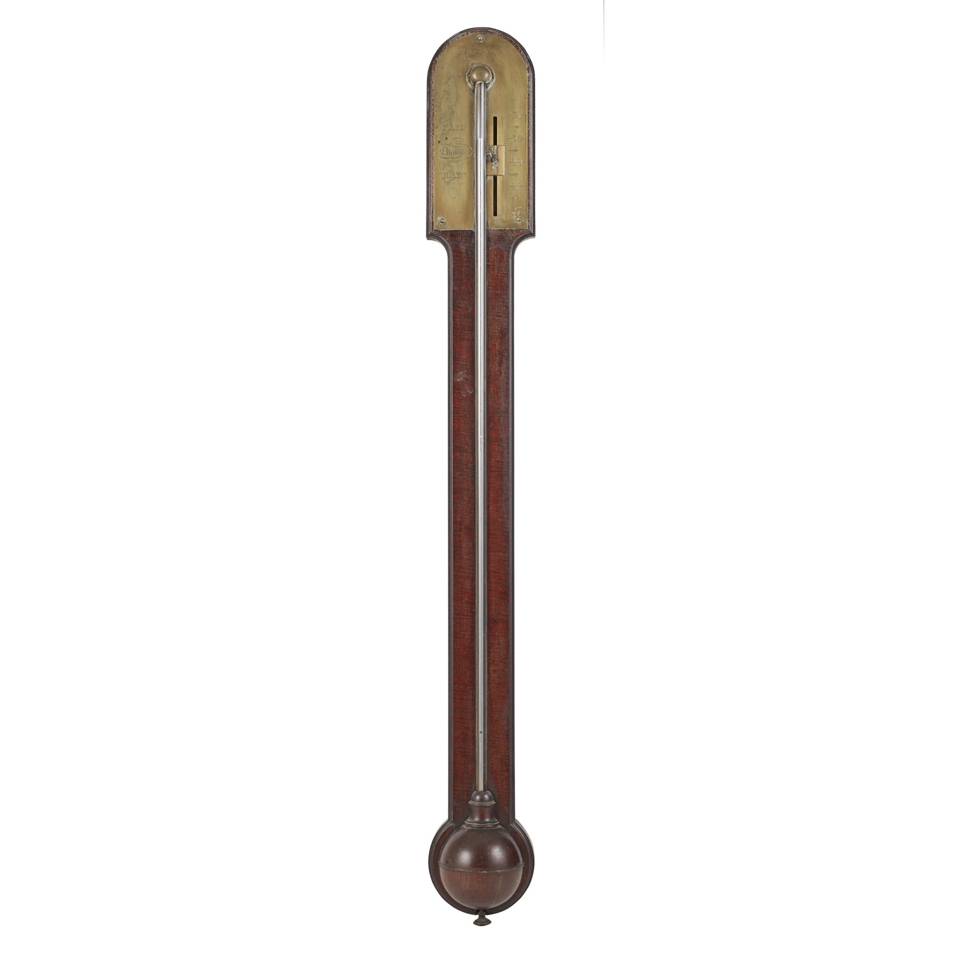 REGENCY MAHOGANY STICK BAROMETER, BY WATKINS & HILL, LONDON EARLY 19TH CENTURY