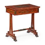 VICTORIAN PAINTED SATINWOOD AND EBONISED SIDE TABLE LATE 19TH CENTURY