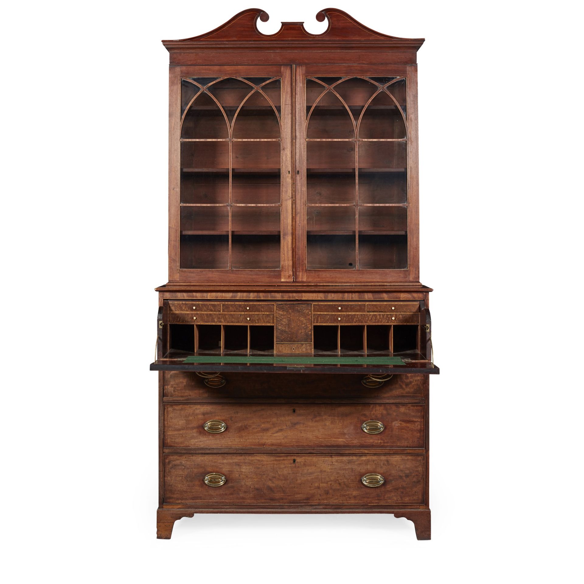 GEORGE III MAHOGANY SECRETAIRE BOOKCASE LATE 18TH CENTURY