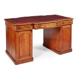 VICTORIAN WALNUT PEDESTAL DESK 19TH CENTURY