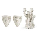 GROUP OF CONTINENTAL WHITE GLAZED FAÏENCE 19TH CENTURY