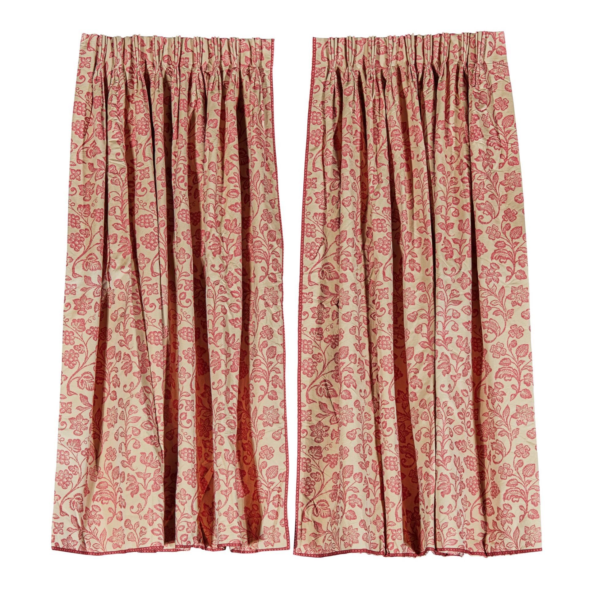THREE PAIRS OF JACQUARD CURTAINS, BY COLEFAX & FOWLER MODERN