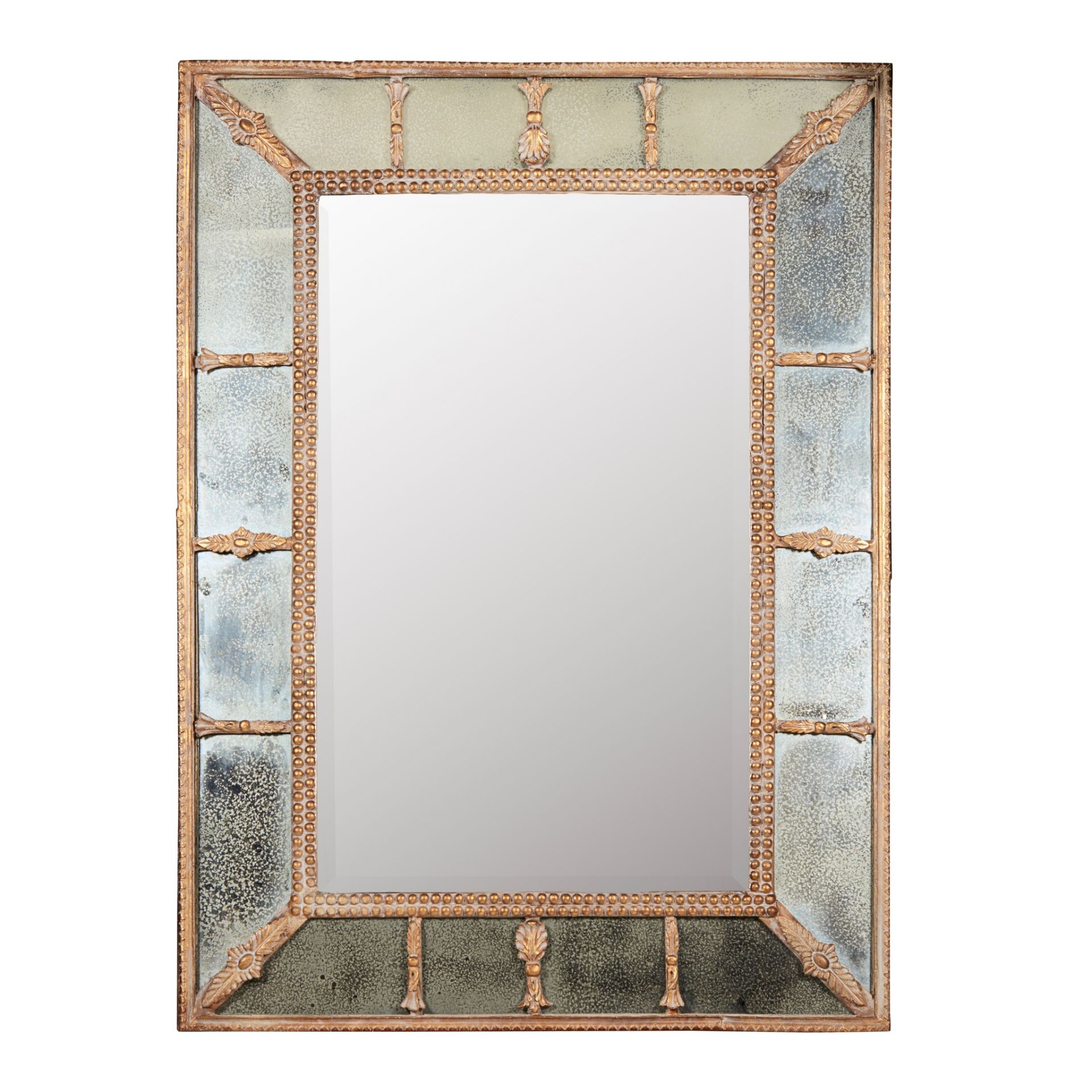 GEORGIAN STYLE GILT BRASS MIRROR 19TH CENTURY AND LATER