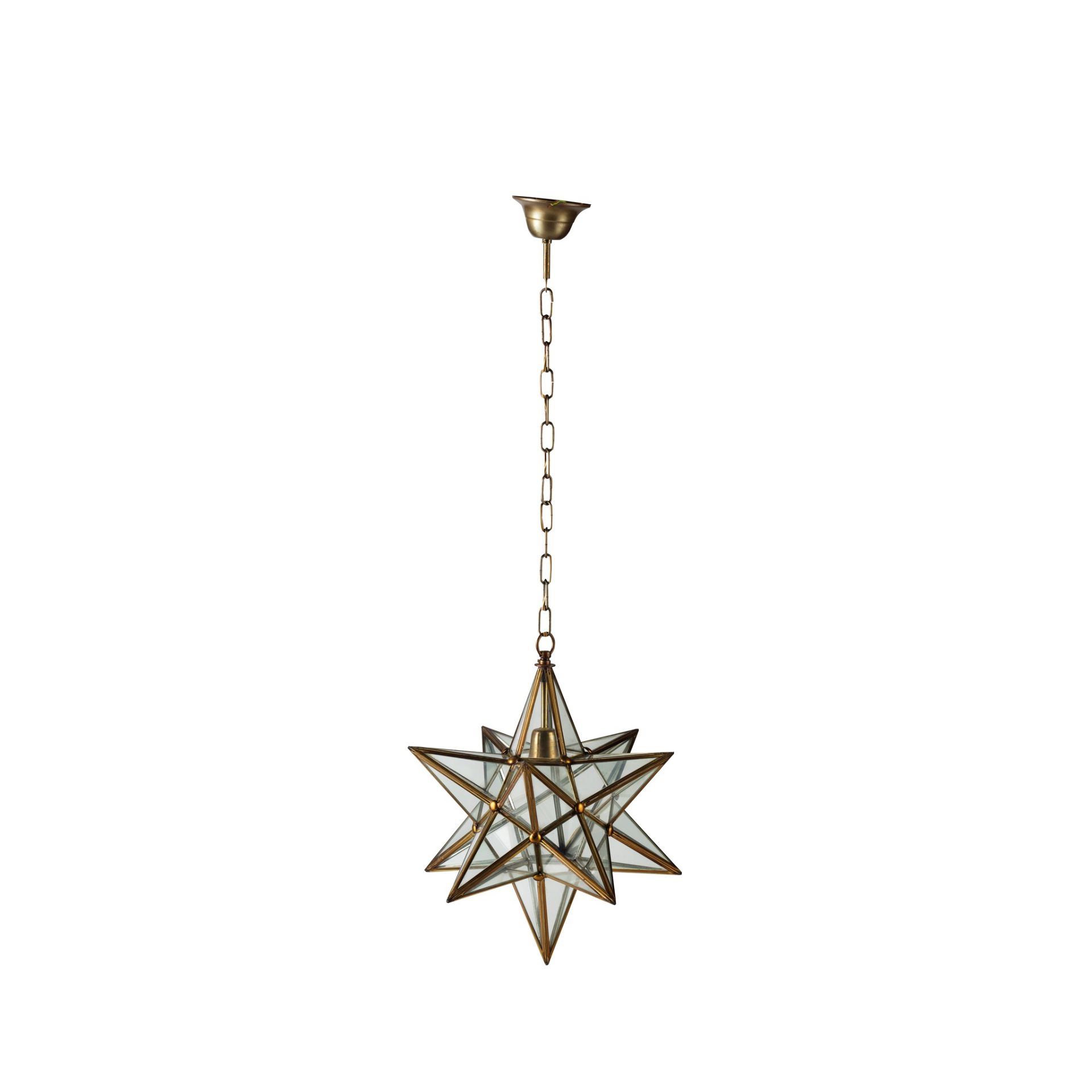 THREE STAR-SHAPED GLASS AND BRASS HANGING LIGHTS MODERN - Bild 4 aus 4