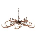 FAUX STAG ANTLER TEN LIGHT CHANDELIER MODERN