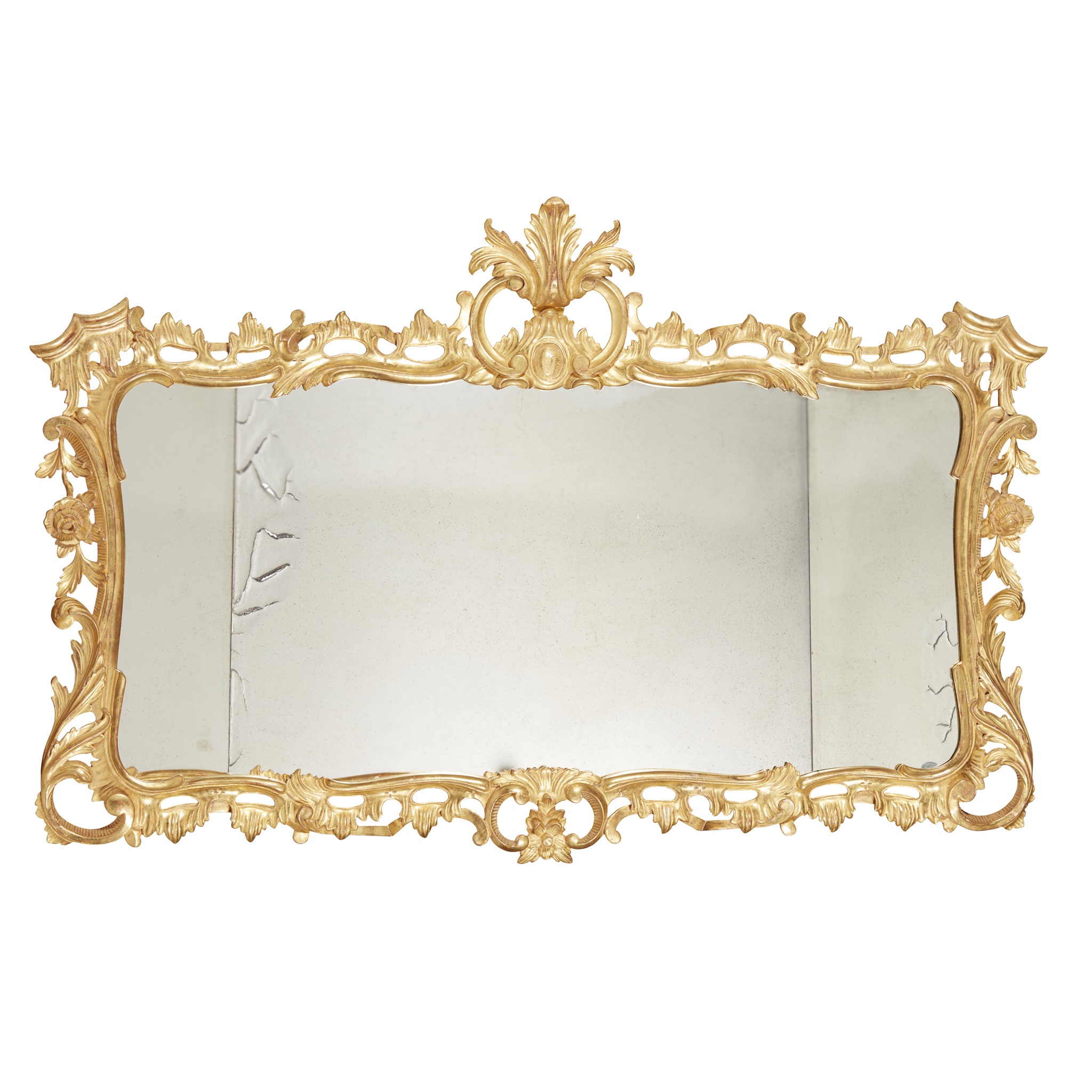 GEORGIAN STYLE GILTWOOD OVERMANTEL MIRROR MODERN