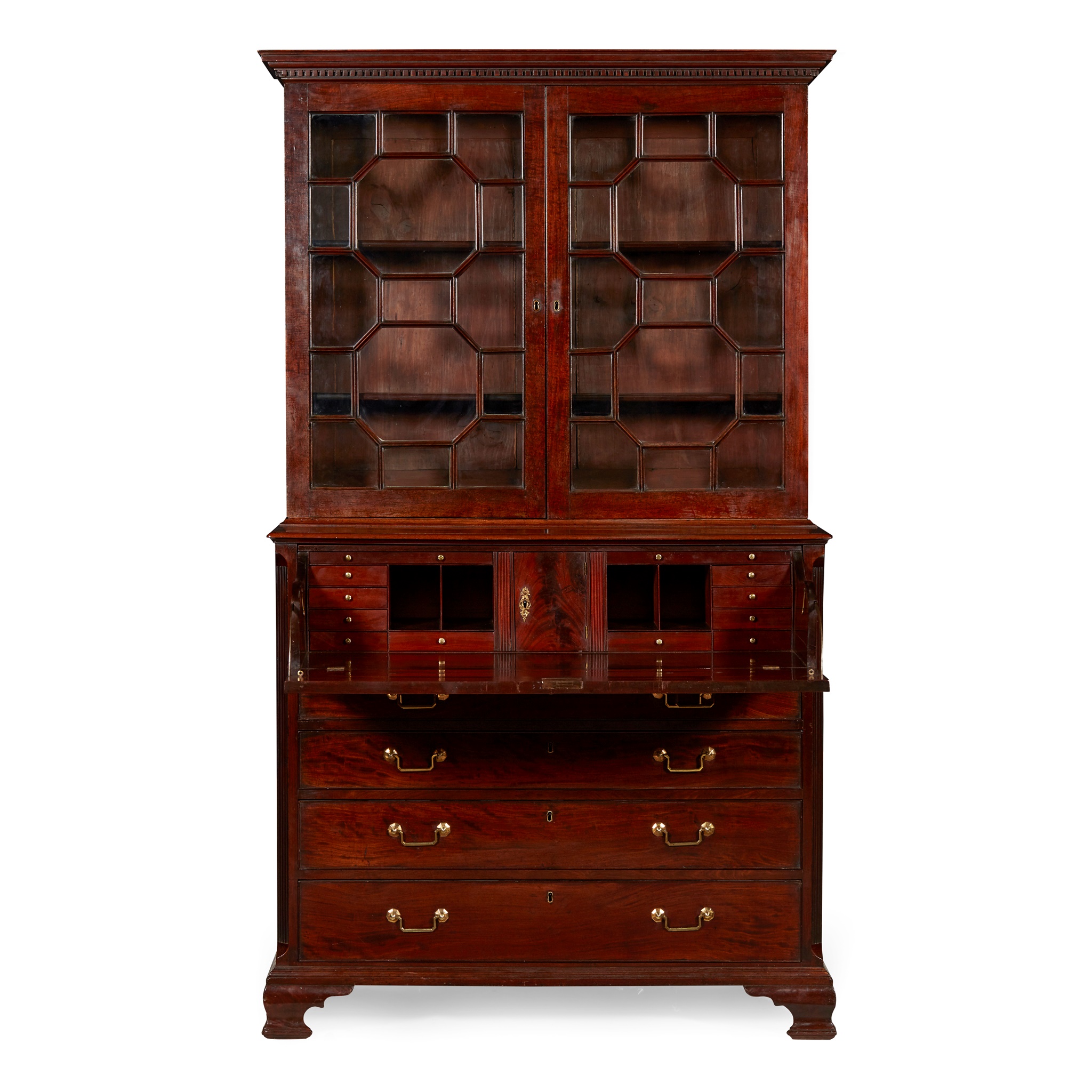 EARLY GEORGE III MAHOGANY SECRETAIRE BOOKCASE 18TH CENTURY