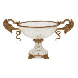 RENAISSANCE REVIVAL GLASS AND GILT METAL MOUNTED CENTREPIECE 20TH CENTURY