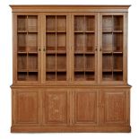 EDWARDIAN BLEACHED OAK LIBRARY BOOKCASE EARLY 19TH CENTURY