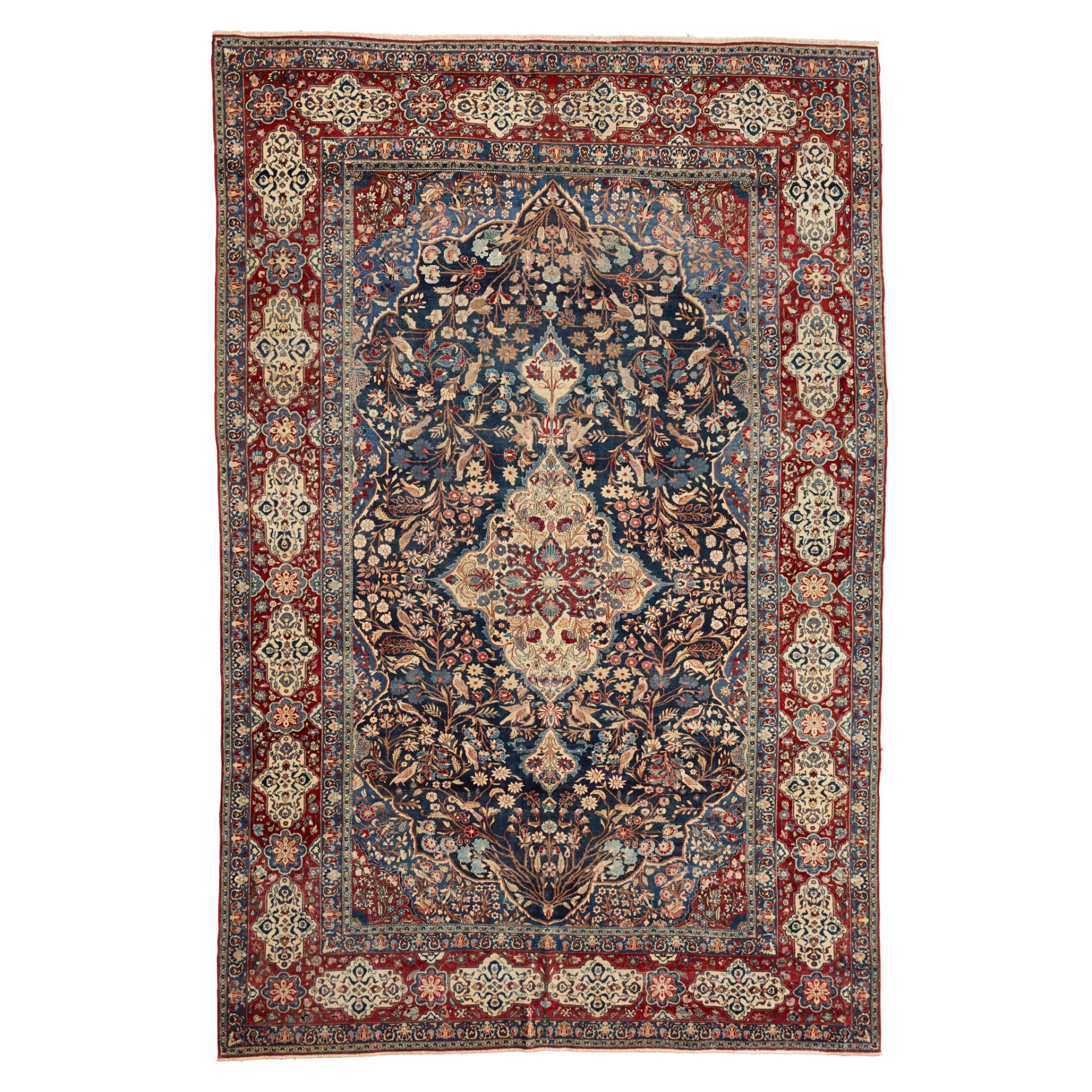 ISFAHAN PART SILK CARPET CENTRAL PERSIA, LATE 19TH/EARLY 20TH CENTURY