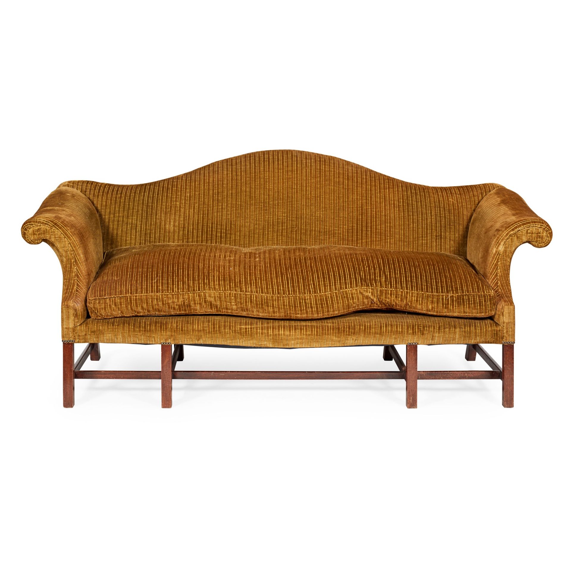 GEORGIAN STYLE MAHOGANY HUMPBACK SOFA 20TH CENTURY