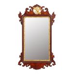 GEORGE III MAHOGANY AND GILT MIRROR 18TH CENTURY