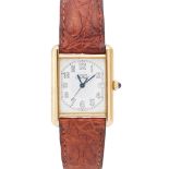 A gentleman's vermeil cased wristwatch, Must de Cartier