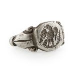 A 17th/18th century white metal intaglio ring