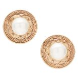 A pair of mab‚ pearl earrings
