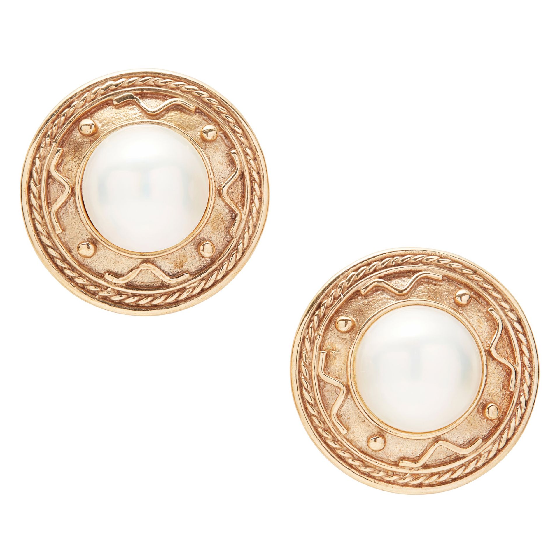 A pair of mab‚ pearl earrings