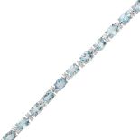 An 18ct aquamarine and diamond set bracelet