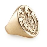 A gentleman's oval armorial ring