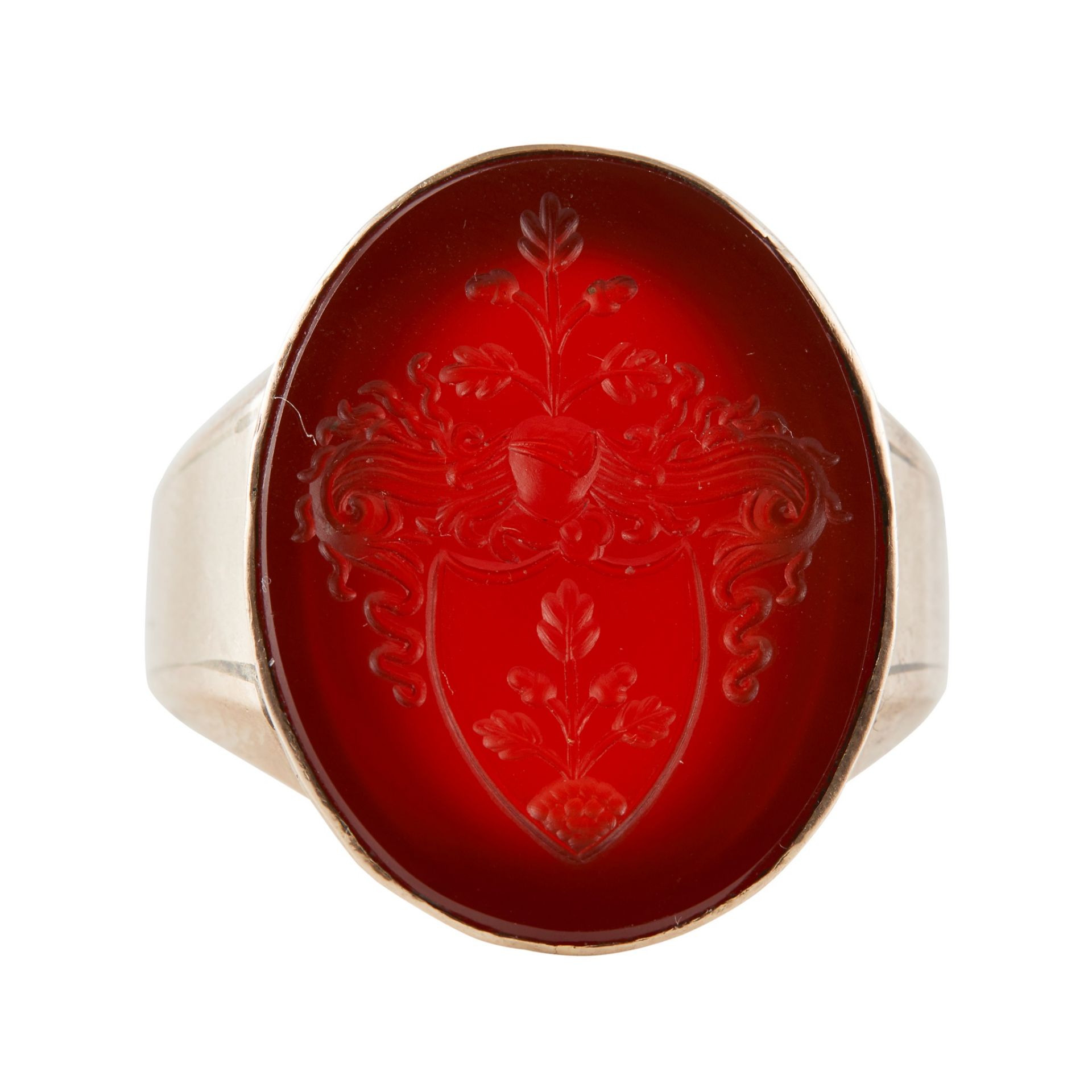 A 19th century rose gold and carnelian seal ring - Bild 2 aus 2