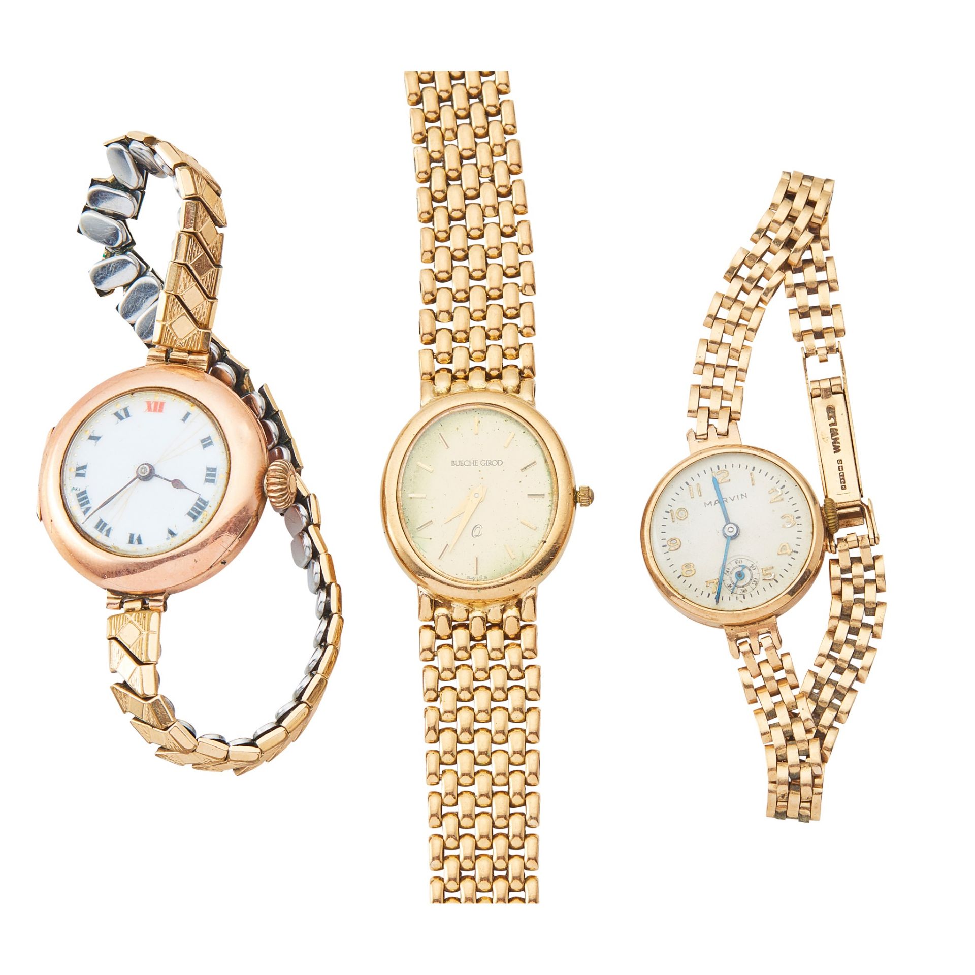 A 9ct gold lady's wrist watch, Beuche Girod