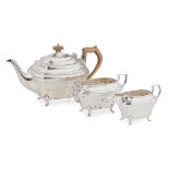 A three piece tea service