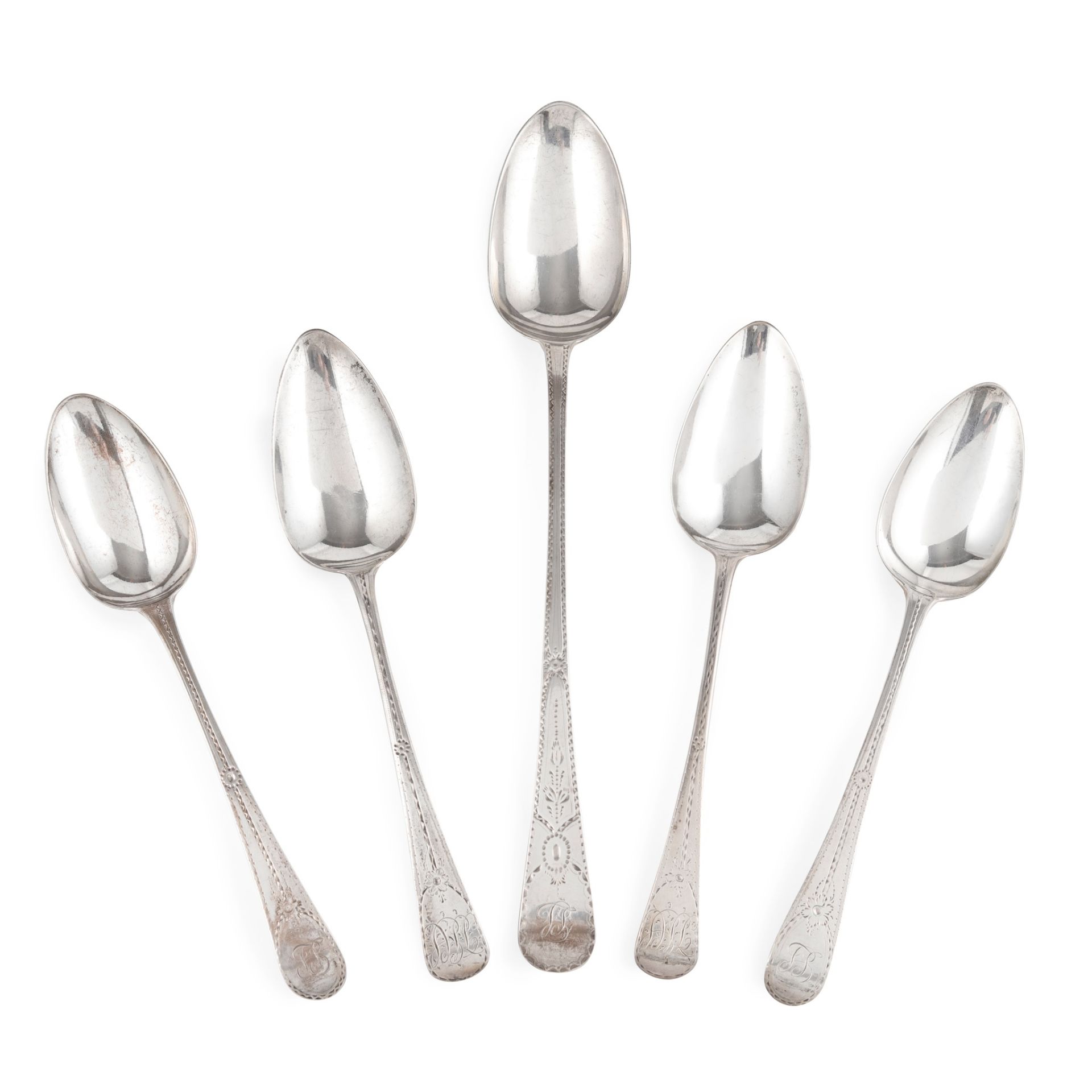 A part suite of Georgian flatware