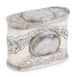 A late 18th/early 19th century agate set snuff box