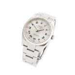 A lady's stainless steel and diamond set wrist watch, Rolex