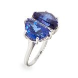 A Tanzanite and diamond set ring