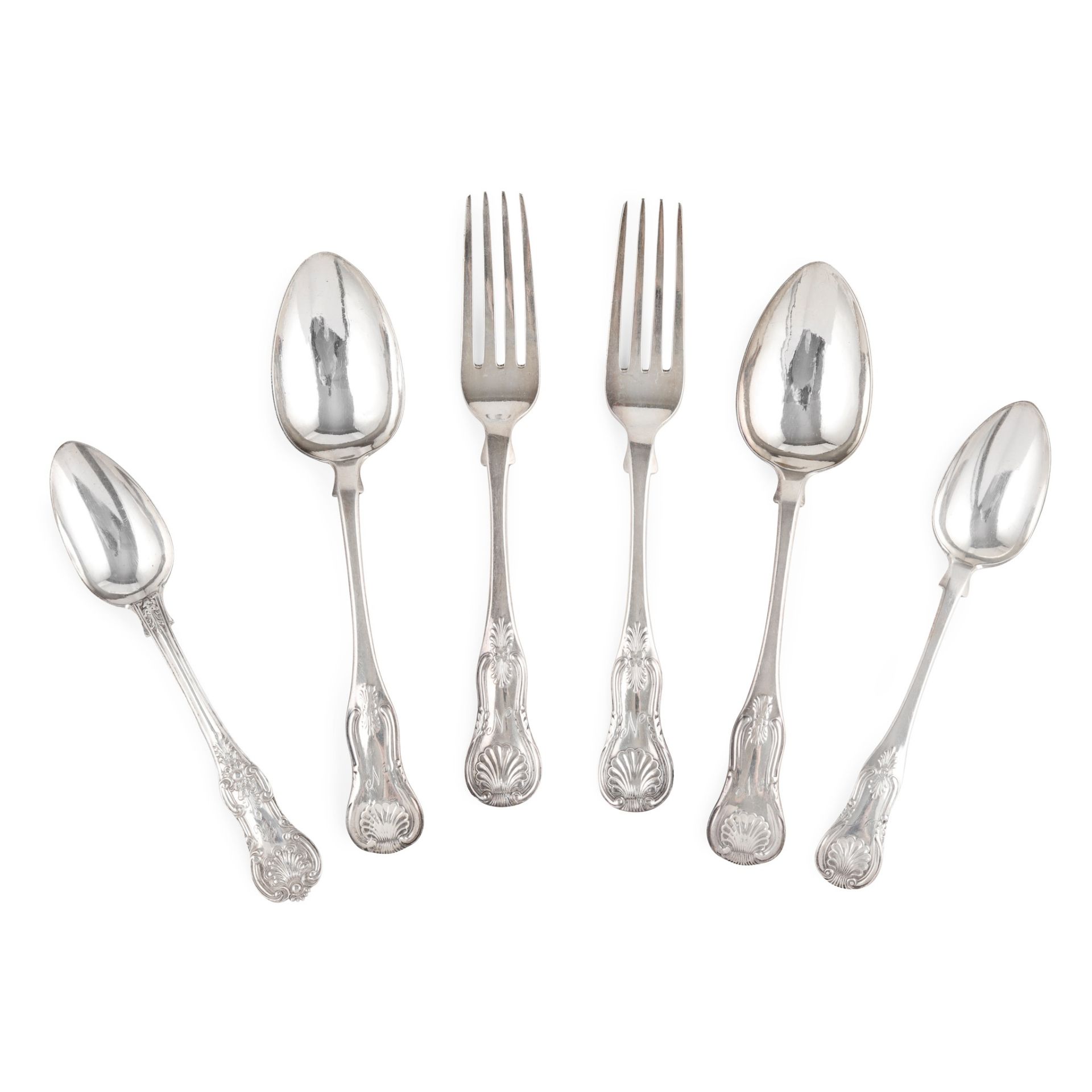 A matched suite of Scottish flatware