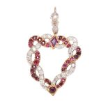 A late-18th/early-19th century diamond and ruby set pendant