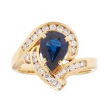 A sapphire and diamond ring