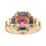 A multi-gem set cluster ring