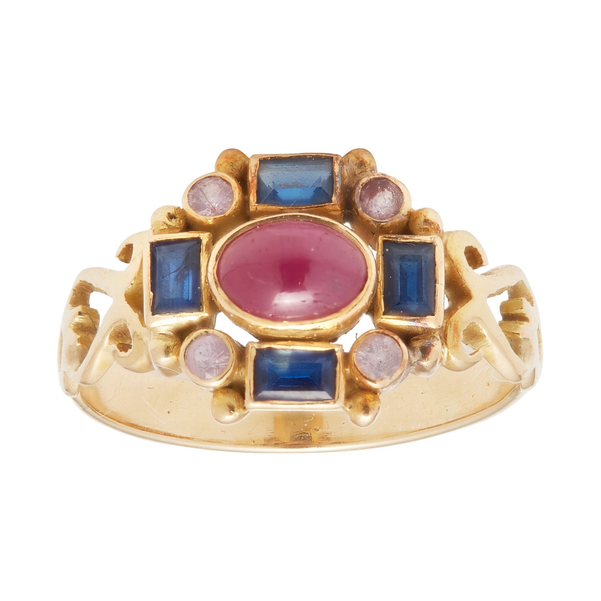 A multi-gem set cluster ring