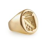 A 19th century French gold armorial ring