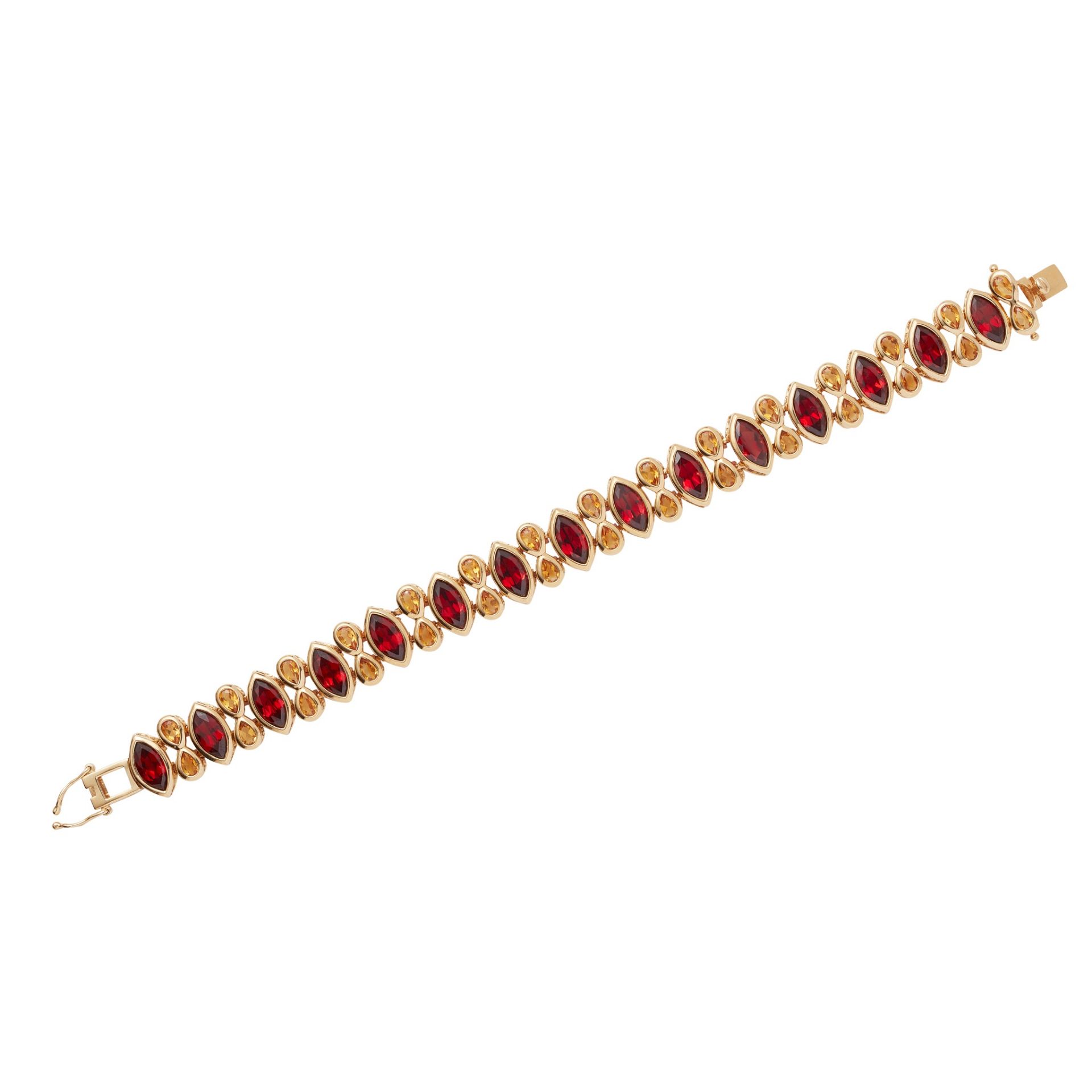 A garnet and citrine set bracelet - Bild 2 aus 2