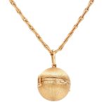 An 18ct gold mid-century globular locket, Cartier