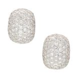 A pair of diamond set earrings