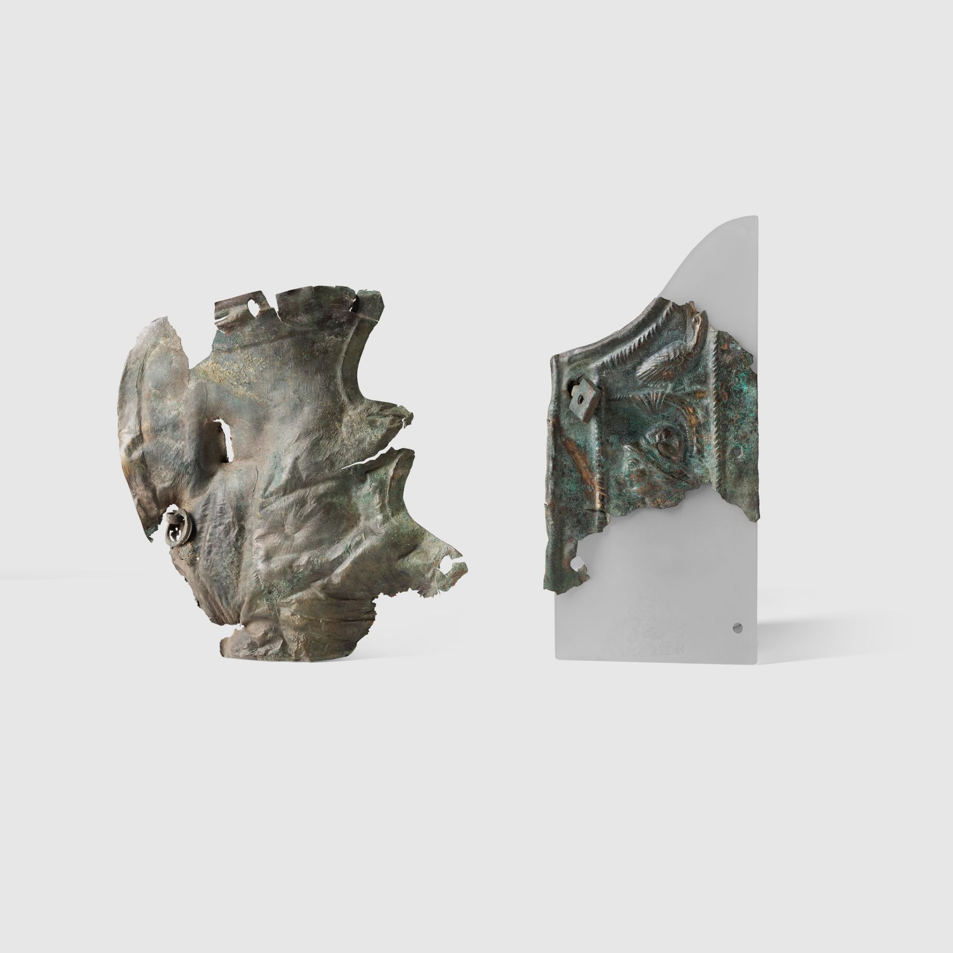 PAIR OF ROMAN CHEEK GUARDS WESTERN EUROPE, 1ST - 2ND CENTURY A.D. - Image 2 of 2