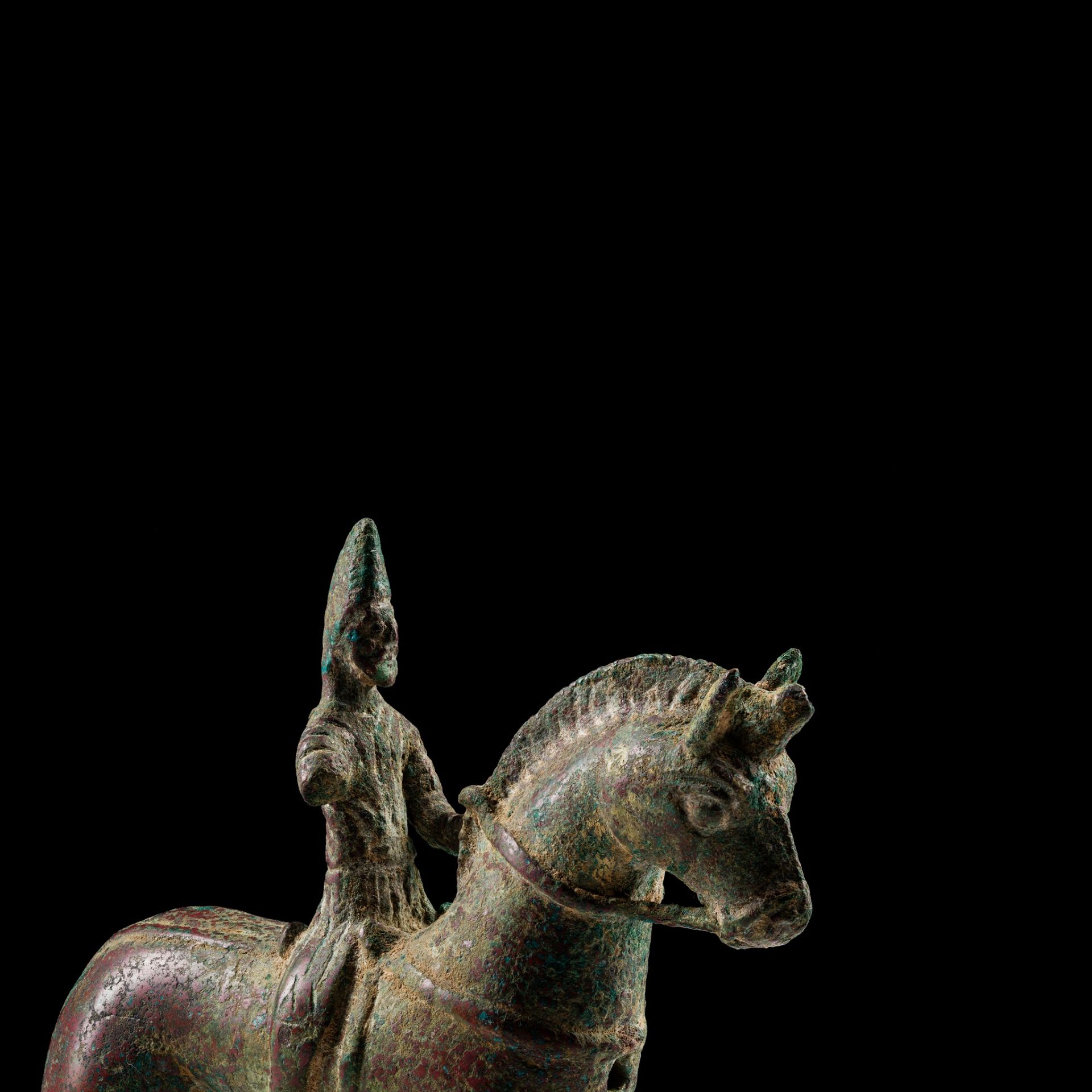 SASANIAN HORSE AND RIDER MIDDLE EAST, C. 6TH CENTURY - Image 2 of 6