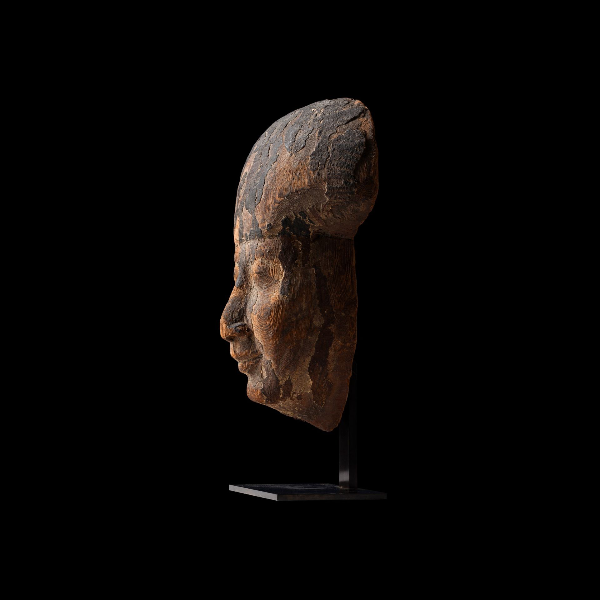 ANCIENT EGYPTIAN SARCOPHAGUS MASK EGYPT, PTOLEMAIC PERIOD, 3RD - 2ND CENTURY B.C. - Image 2 of 3