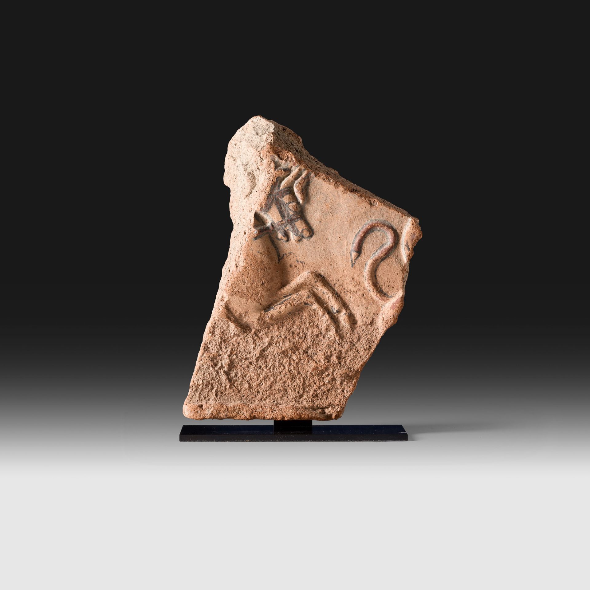 ANATOLIAN TERRACOTTA FRIEZE FRAGMENT DUVER, TURKEY, LATE 6TH CENTURY B.C. - Image 2 of 3