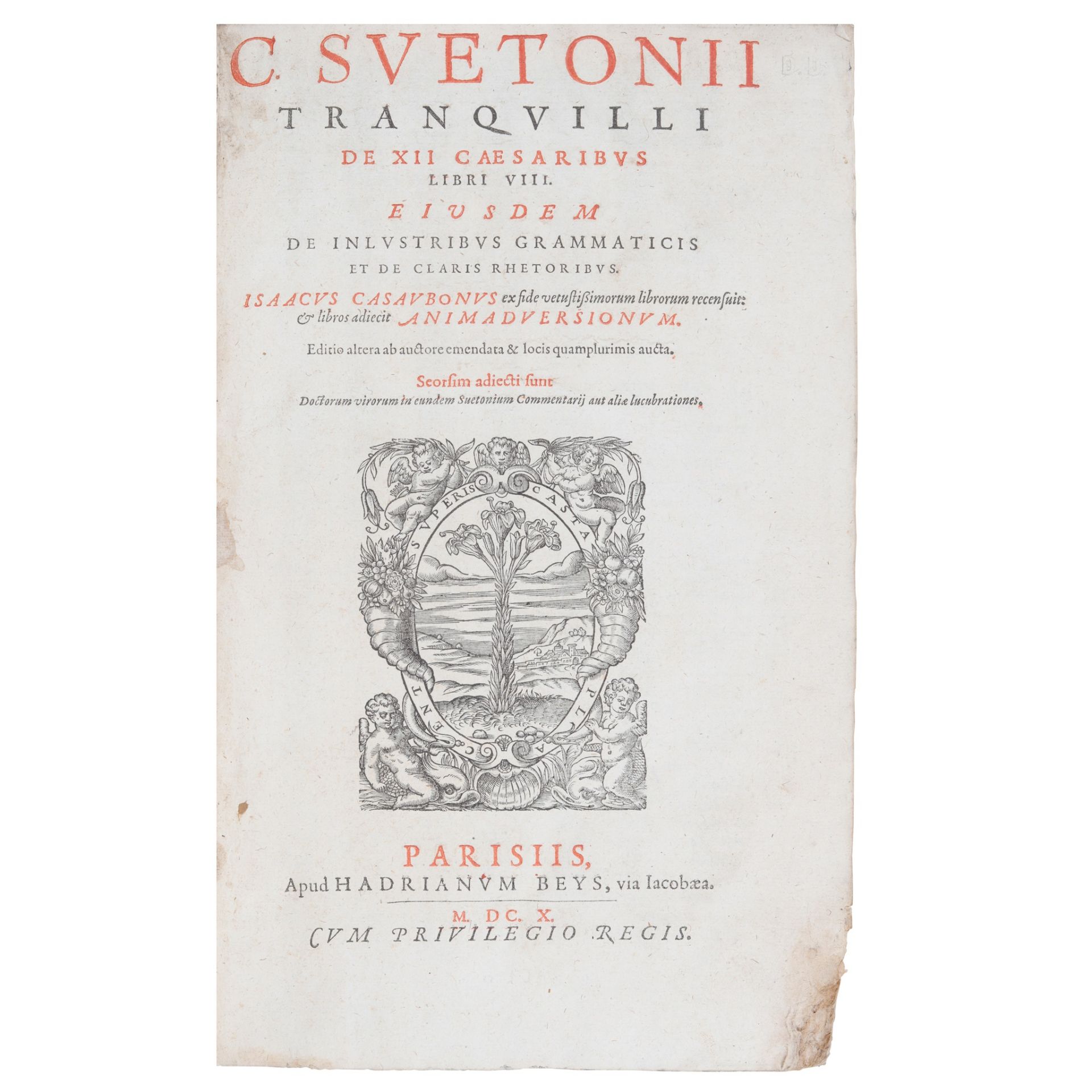 Suetonius Tranquillus, Caius. C. Suetonii Tranquilli de XII Caesaribus Libri VIII