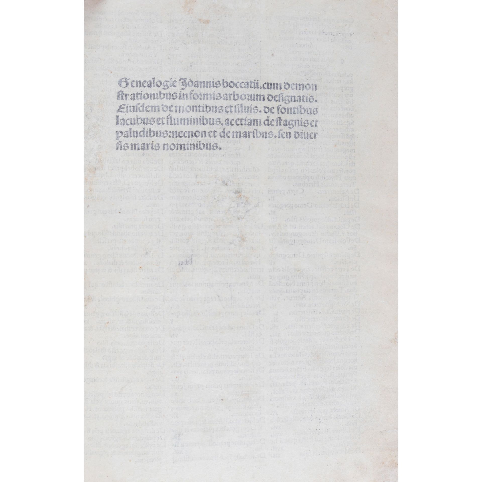 [Incunable] Boccaccio, Giovanni Genealogie [Deorum gentilium]